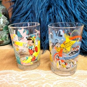 Vintage collectable Disney 100 years McDonald's glasses lot of 2